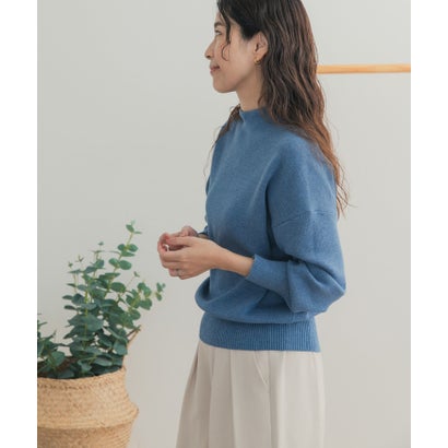 『WEB/一部店舗限定カラー』ボトルネックKNITプルオーバー （ブルー）｜詳細画像