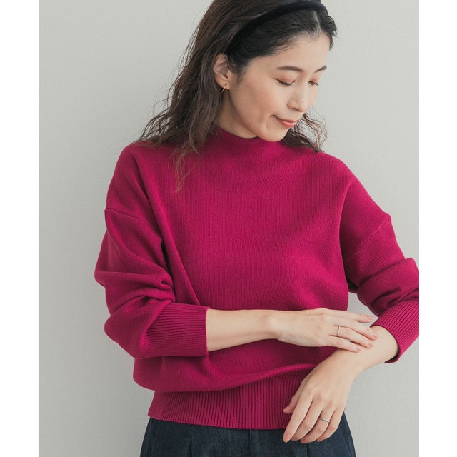 『WEB/一部店舗限定カラー』ボトルネックKNITプルオーバー （パープル系その他）
