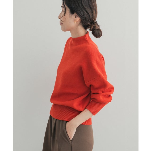 『WEB/一部店舗限定カラー』ボトルネックKNITプルオーバー （オレンジ）