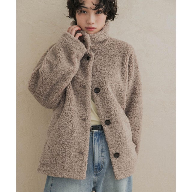 コクーンシルエットボアコート （ベージュ）