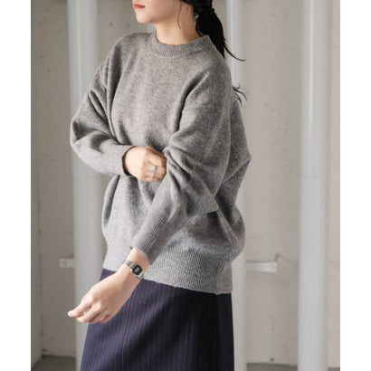 アーバンリサーチ ドアーズ URBAN RESEARCH DOORS FORK&SPOON Ricotta バックジップニットプルオーバー （グレー）｜詳細画像