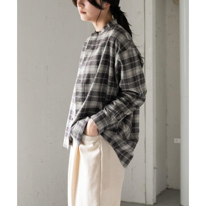 アーバンリサーチ ドアーズ URBAN RESEARCH DOORS FORK&SPOON ブラッシュドチェックシャツ （グレー系その他）｜詳細画像