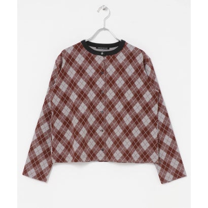 アーバンリサーチ ドアーズ URBAN RESEARCH DOORS mizuiro ind ARGYLE PRINT CARDIGAN （レッド系その他）｜詳細画像