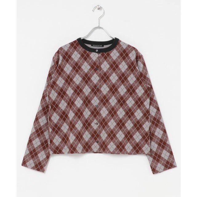 mizuiro ind ARGYLE PRINT CARDIGAN （レッド系その他）