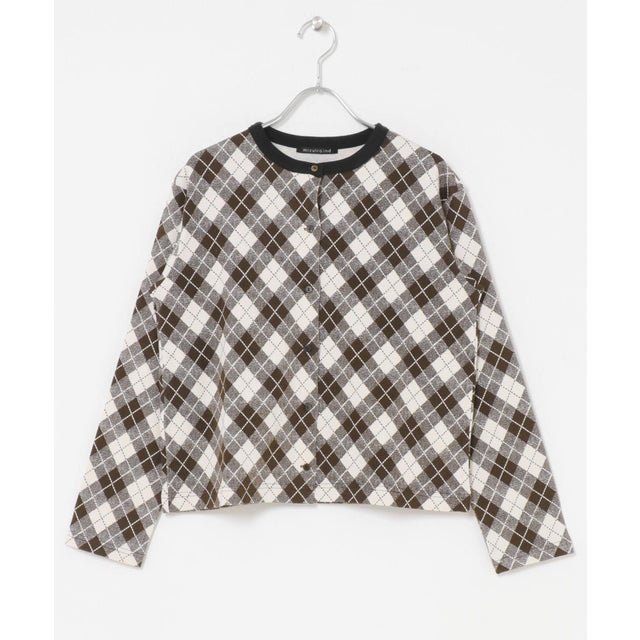 mizuiro ind ARGYLE PRINT CARDIGAN （ブラウン系その他）