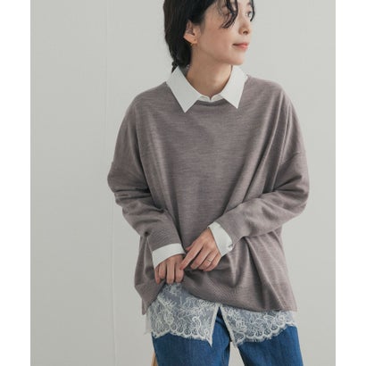 アーバンリサーチ ドアーズ URBAN RESEARCH DOORS ヘムレースドッキングシャツ （ネイビー）｜詳細画像