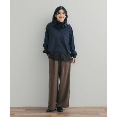 アーバンリサーチ ドアーズ URBAN RESEARCH DOORS ヘムレースドッキングシャツ （オフホワイト）｜詳細画像