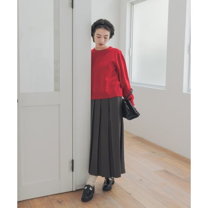 アーバンリサーチ ドアーズ URBAN RESEARCH DOORS 『洗濯可/静電気防止/ピリング防止/吸湿発熱』『UR TECH 200日ニット』クルーネックプルオーバー （レッド）｜詳細画像