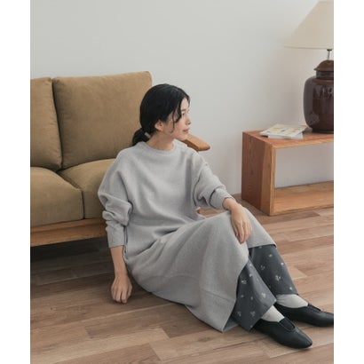 アーバンリサーチ ドアーズ URBAN RESEARCH DOORS 『一部WEB限定カラー』スウェットライクニットワンピース （ネイビー）｜詳細画像