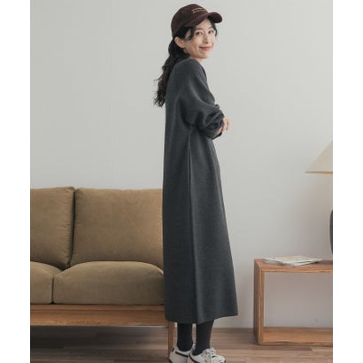 アーバンリサーチ ドアーズ URBAN RESEARCH DOORS 『一部WEB限定カラー』スウェットライクニットワンピース （ネイビー）｜詳細画像
