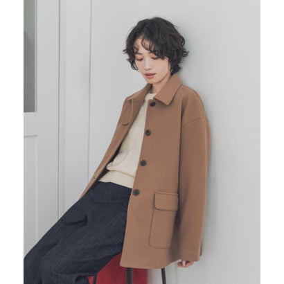 アーバンリサーチ ドアーズ URBAN RESEARCH DOORS 『イージーケア/マシンウォッシャブル/静電気防止』『UR TECH』完声/暖ニットメルトンミドルジャケット （ネイビー）｜詳細画像