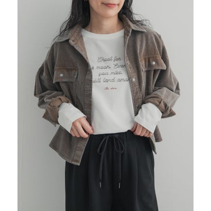 アーバンリサーチ ドアーズ URBAN RESEARCH DOORS ステッチロゴロングTシャツ （ホワイト系その他）｜詳細画像