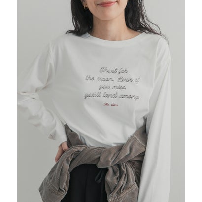 アーバンリサーチ ドアーズ URBAN RESEARCH DOORS ステッチロゴロングTシャツ （オフホワイト）｜詳細画像