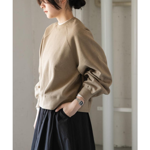 FORK&SPOON リサイクルコットン裏毛クルーネックスウェット （ベージュ）