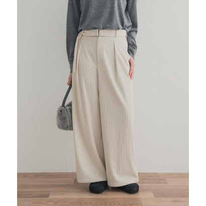アーバンリサーチ ドアーズ URBAN RESEARCH DOORS ベルテッドコーデュロイワイドパンツ （アイボリー）｜詳細画像
