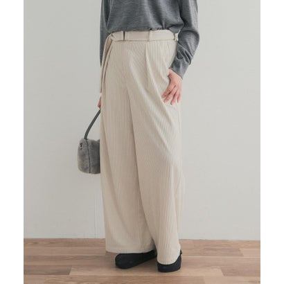 アーバンリサーチ ドアーズ URBAN RESEARCH DOORS ベルテッドコーデュロイワイドパンツ （アイボリー）｜詳細画像