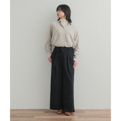 アーバンリサーチ ドアーズ URBAN RESEARCH DOORS ベルテッドコーデュロイワイドパンツ （ブラック）｜詳細画像