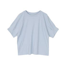 汗染み防止タックボリュームスリーブTシャツ （ブルーグレー）