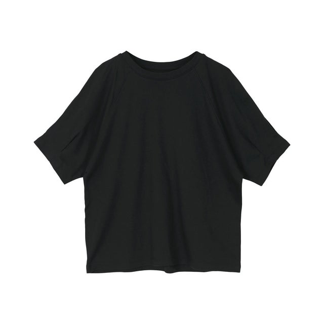 
                    汗染み防止タックボリュームスリーブTシャツ （ブラック）