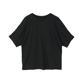 汗染み防止タックボリュームスリーブTシャツ （ブラック）