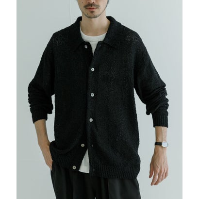 アーバンリサーチ URBAN RESEARCH ツイストモールニットポロ衿カーディガン （ICE GRAY）｜詳細画像