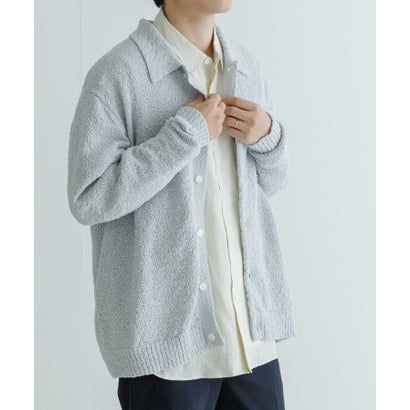 アーバンリサーチ URBAN RESEARCH ツイストモールニットポロ衿カーディガン （ICE GRAY）｜詳細画像