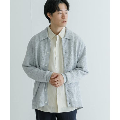 アーバンリサーチ URBAN RESEARCH ツイストモールニットポロ衿カーディガン （ICE GRAY）｜詳細画像
