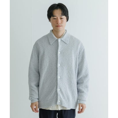 アーバンリサーチ URBAN RESEARCH ツイストモールニットポロ衿カーディガン （ICE GRAY）｜詳細画像