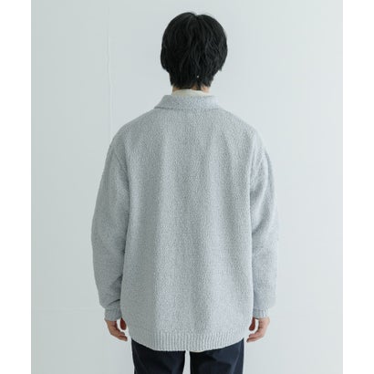 アーバンリサーチ URBAN RESEARCH ツイストモールニットポロ衿カーディガン （ICE GRAY）｜詳細画像
