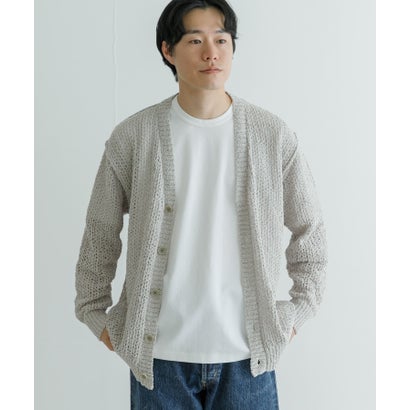 アーバンリサーチ URBAN RESEARCH 透かし編みVカーディガン （BLACK）｜詳細画像