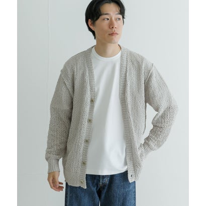 アーバンリサーチ URBAN RESEARCH 透かし編みVカーディガン （BLACK）｜詳細画像