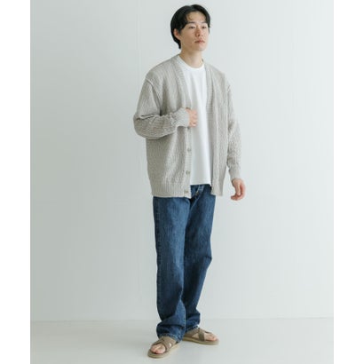 アーバンリサーチ URBAN RESEARCH 透かし編みVカーディガン （BLACK）｜詳細画像