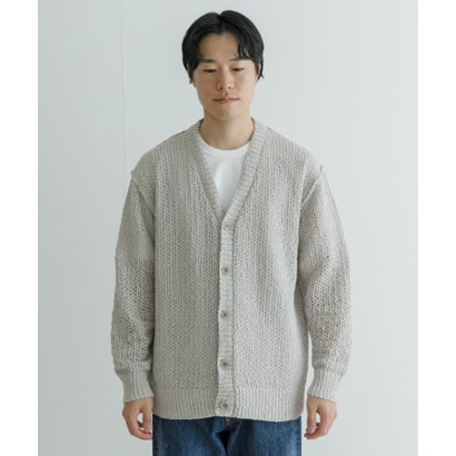 アーバンリサーチ URBAN RESEARCH 透かし編みVカーディガン （BLACK）｜詳細画像