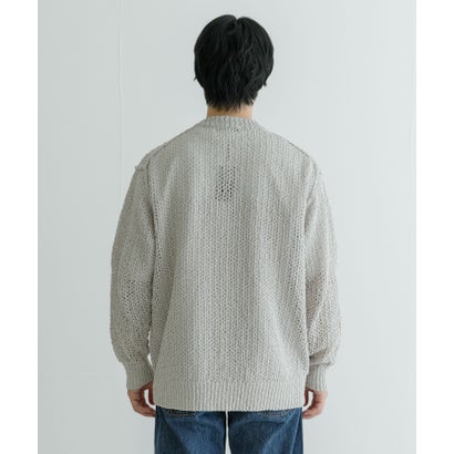 アーバンリサーチ URBAN RESEARCH 透かし編みVカーディガン （BLACK）｜詳細画像