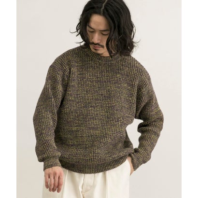 アーバンリサーチ URBAN RESEARCH 3Gメランジワッフルクルーネックニット （RED）｜詳細画像
