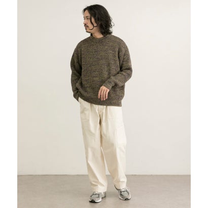 アーバンリサーチ URBAN RESEARCH 3Gメランジワッフルクルーネックニット （RED）｜詳細画像