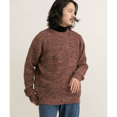 アーバンリサーチ URBAN RESEARCH 3Gメランジワッフルクルーネックニット （RED）｜詳細画像