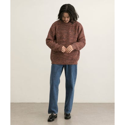 アーバンリサーチ URBAN RESEARCH 3Gメランジワッフルクルーネックニット （RED）｜詳細画像