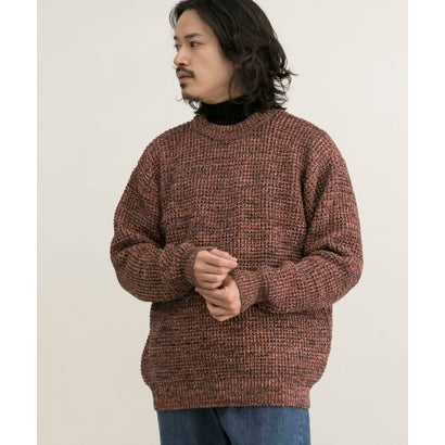 アーバンリサーチ URBAN RESEARCH 3Gメランジワッフルクルーネックニット （RED）｜詳細画像