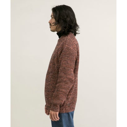 アーバンリサーチ URBAN RESEARCH 3Gメランジワッフルクルーネックニット （RED）｜詳細画像