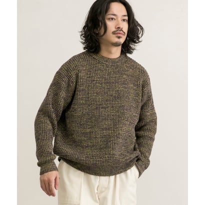 アーバンリサーチ URBAN RESEARCH 3Gメランジワッフルクルーネックニット （RED）｜詳細画像
