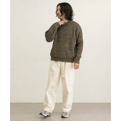 アーバンリサーチ URBAN RESEARCH 3Gメランジワッフルクルーネックニット （PURPLE）｜詳細画像