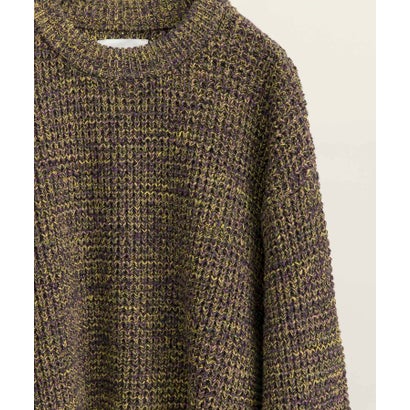 アーバンリサーチ URBAN RESEARCH 3Gメランジワッフルクルーネックニット （PURPLE）｜詳細画像