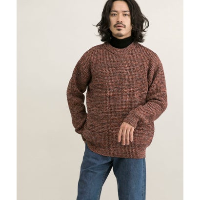 アーバンリサーチ URBAN RESEARCH 3Gメランジワッフルクルーネックニット （PURPLE）｜詳細画像
