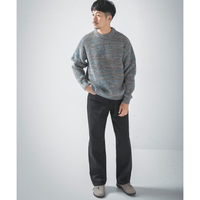 アーバンリサーチ URBAN RESEARCH 3Gメランジワッフルクルーネックニット （PURPLE）｜詳細画像