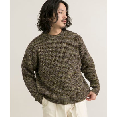 アーバンリサーチ URBAN RESEARCH 3Gメランジワッフルクルーネックニット （PURPLE）｜詳細画像