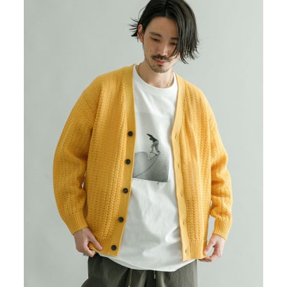 アーバンリサーチ URBAN RESEARCH メッシュVカーディガン （YELLOW）｜詳細画像