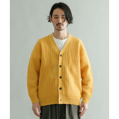 アーバンリサーチ URBAN RESEARCH メッシュVカーディガン （YELLOW）｜詳細画像