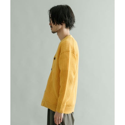 アーバンリサーチ URBAN RESEARCH メッシュVカーディガン （YELLOW）｜詳細画像