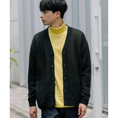 アーバンリサーチ URBAN RESEARCH メッシュVカーディガン （YELLOW）｜詳細画像